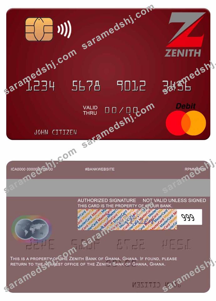 Ghana Zenith Bank of Ghana mastercard
